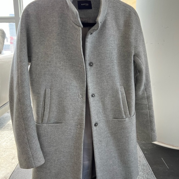 Grey Midi Pea Coat Burton of London - Picture 2 of 3